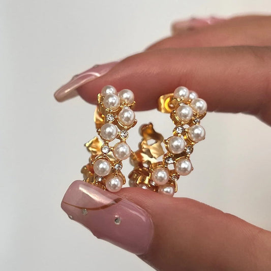 Pearl Hoops-18k