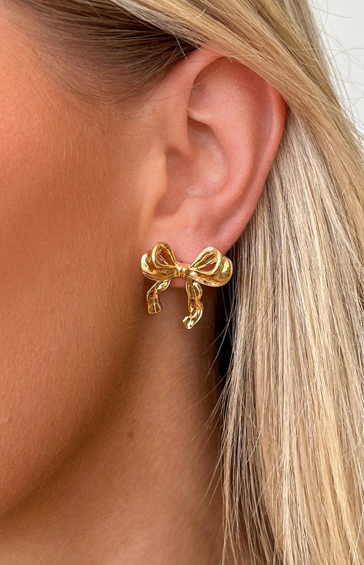 Bow Earrings-18k