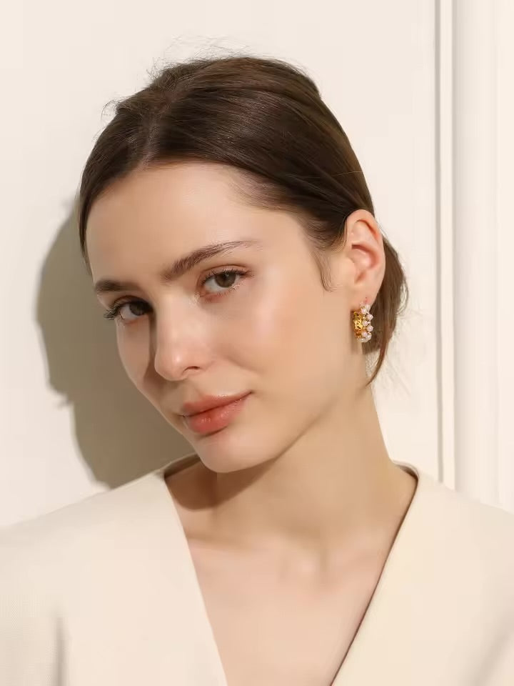 Pearl Hoops-18k