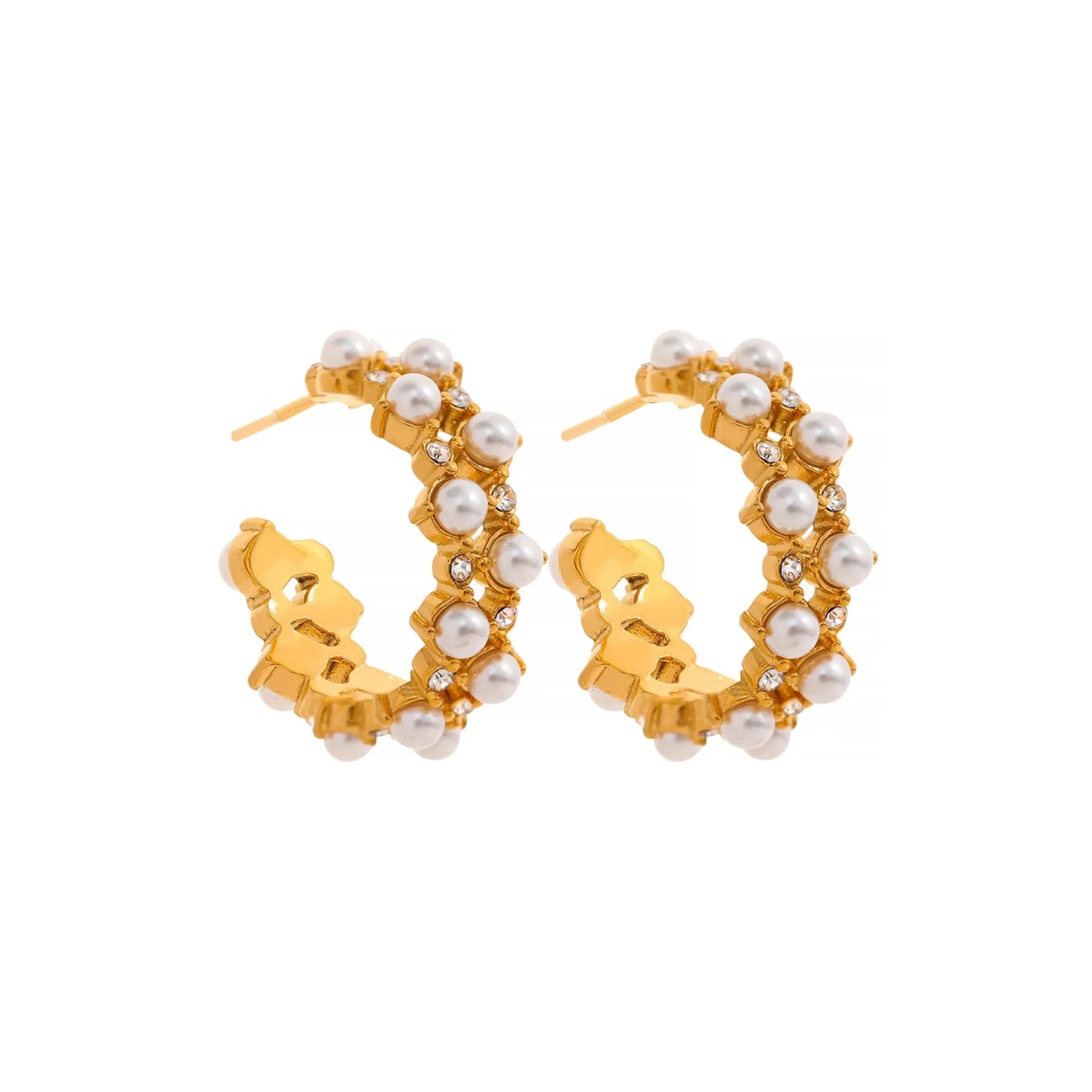 Pearl Hoops-18k