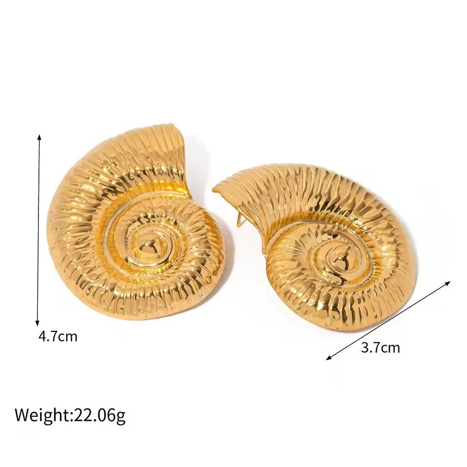 Swirl earrings-18k