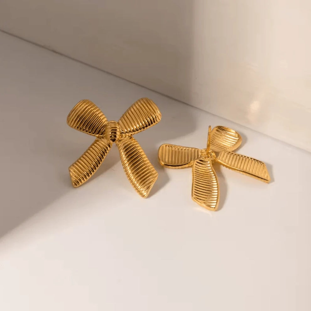 Bow earrings-18k