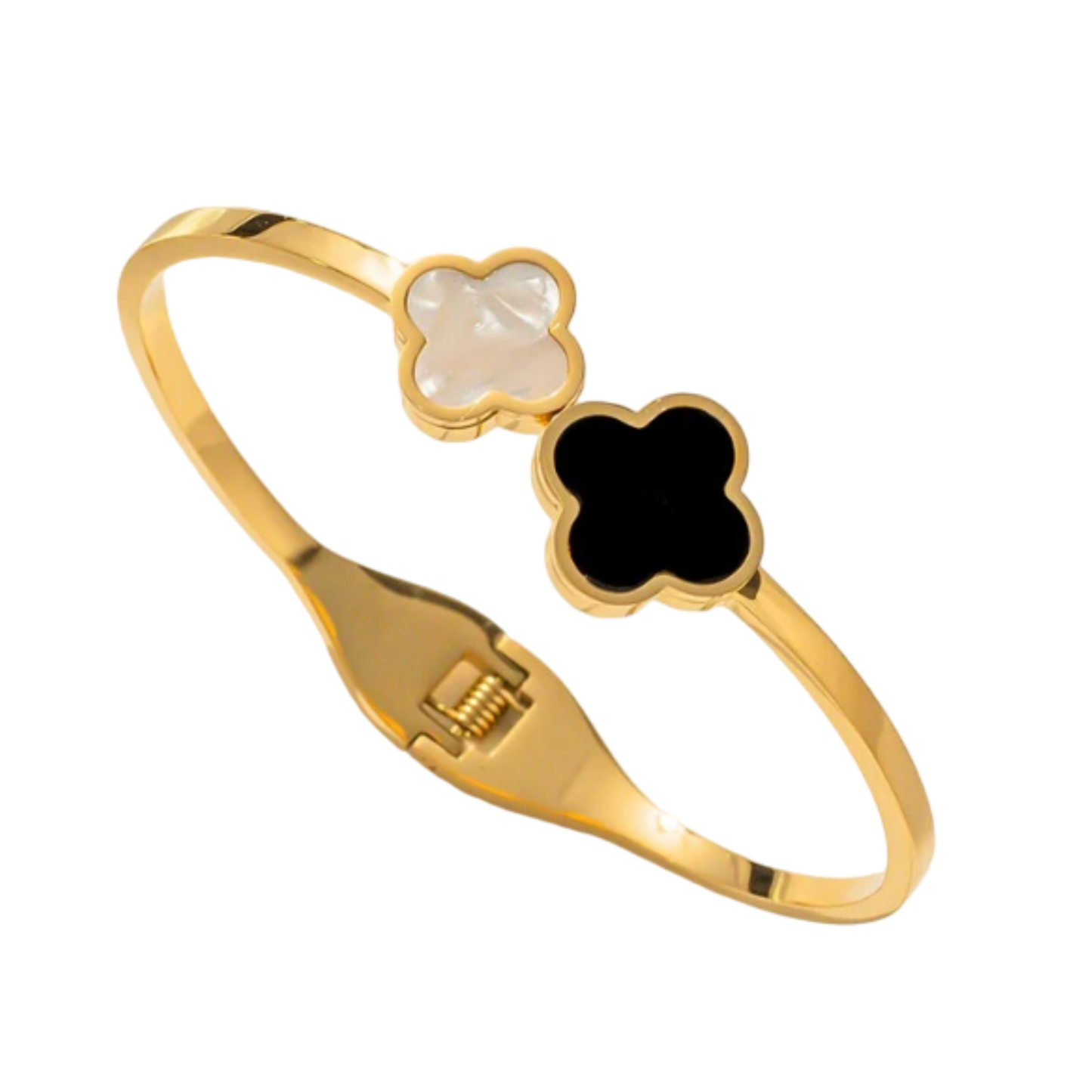 Delicate Dual Clover Motif Bangle