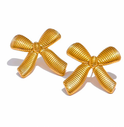 Bow earrings-18k