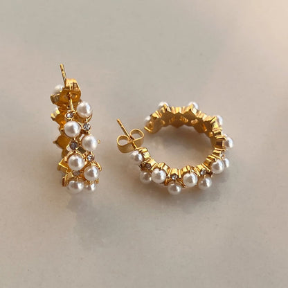 Pearl Hoops-18k
