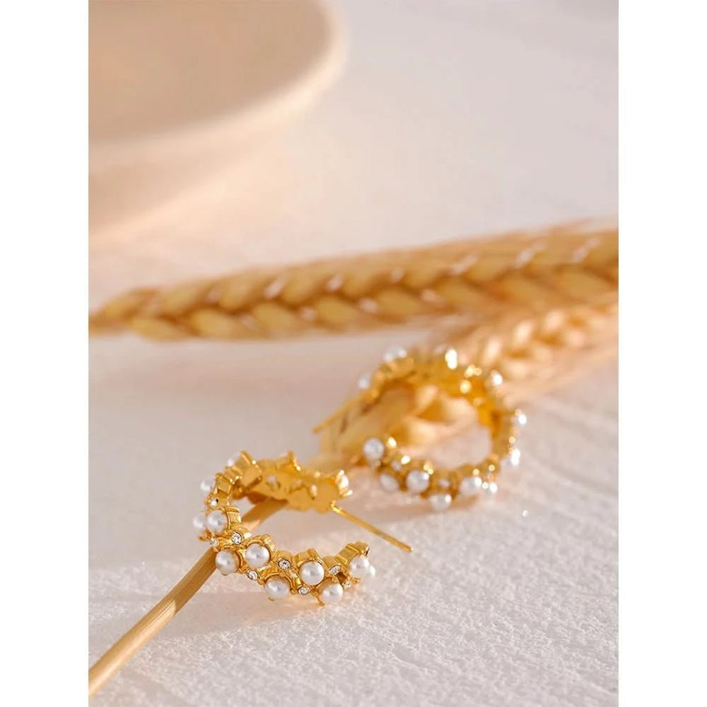 Pearl Hoops-18k