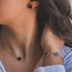 Black Vancleef Clover Necklace