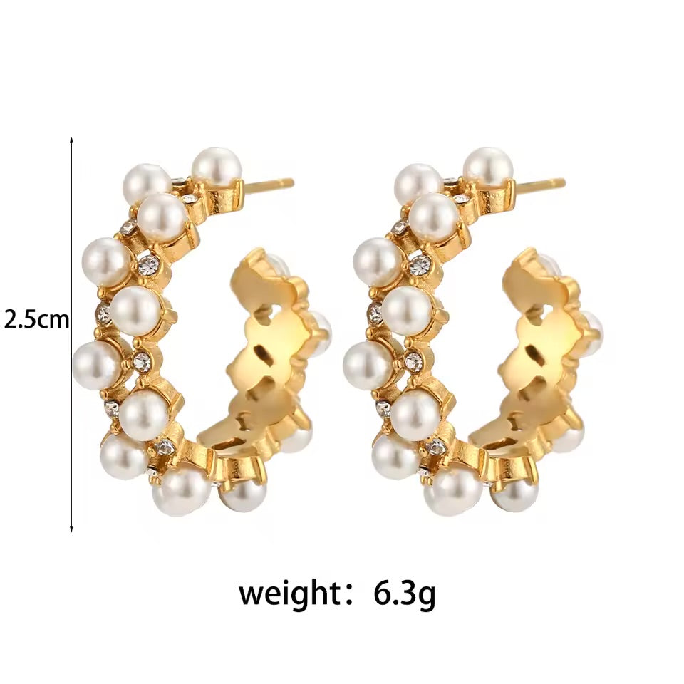 Pearl Hoops-18k
