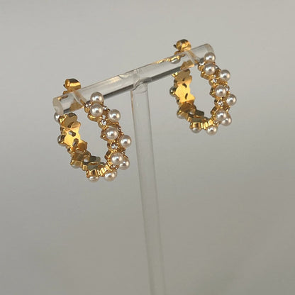 Pearl Hoops-18k