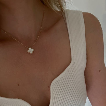 White Vancleef Clover Necklace