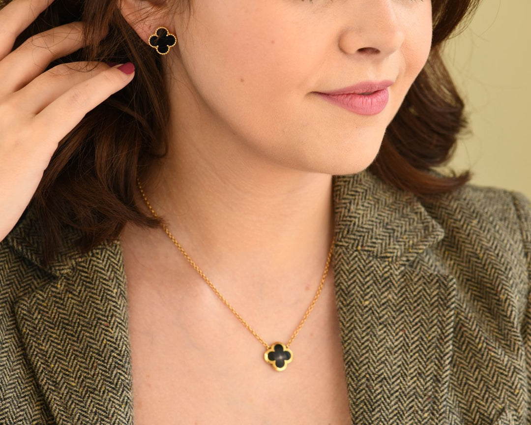 Double Sided Clover Lucky Necklace