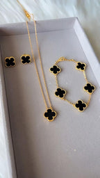 Black Vancleef Clover Necklace