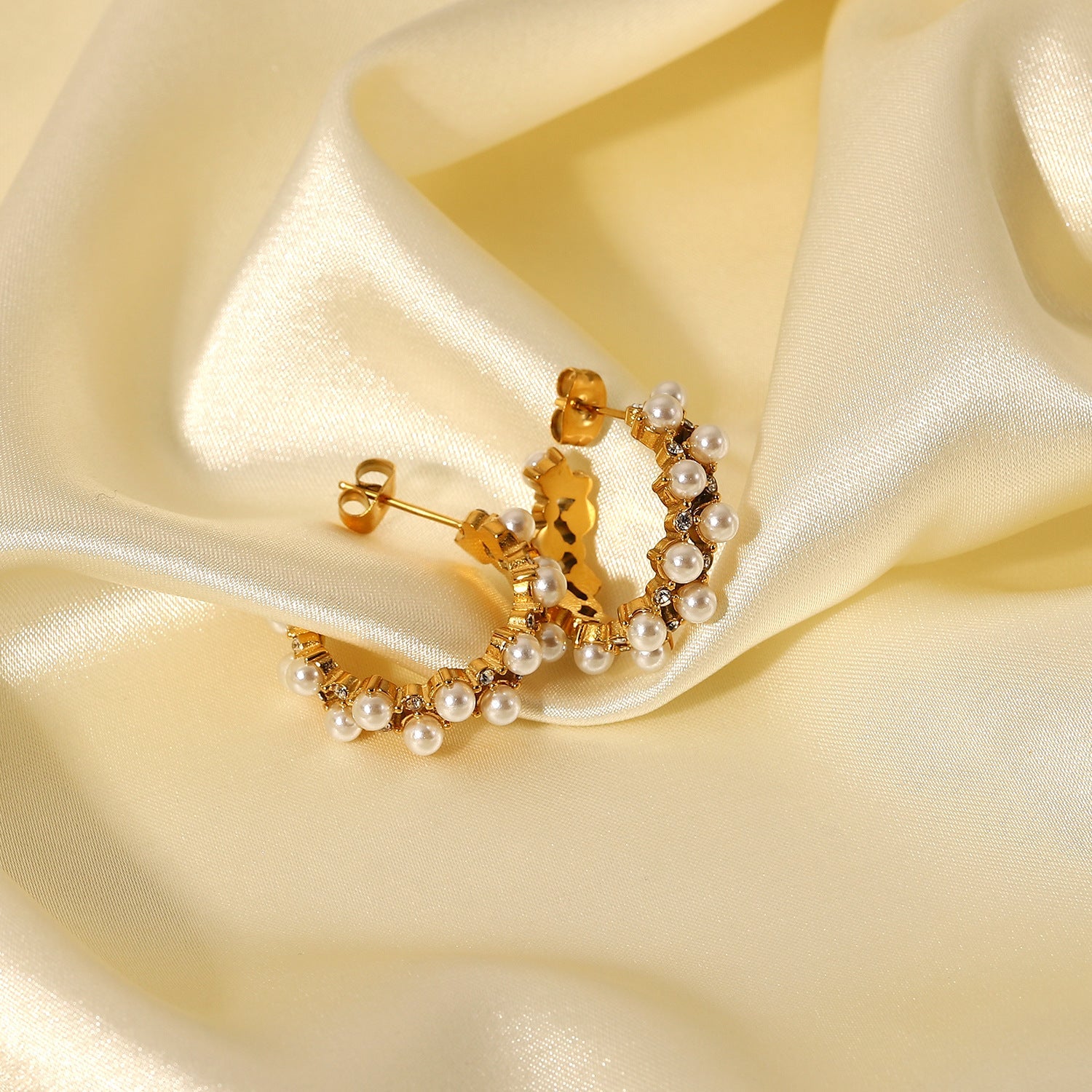 Pearl Hoops-18k