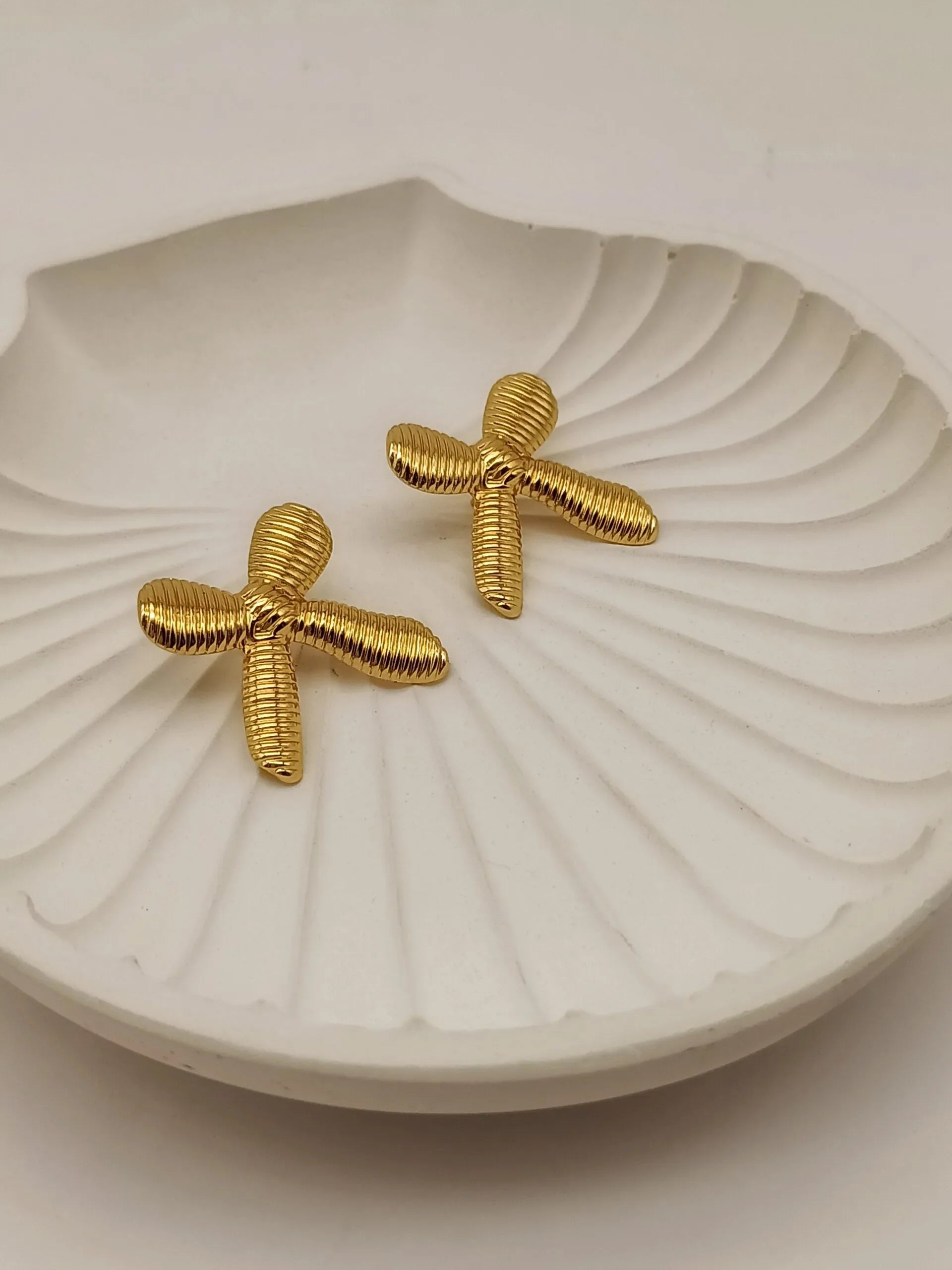 Bow earrings-18k