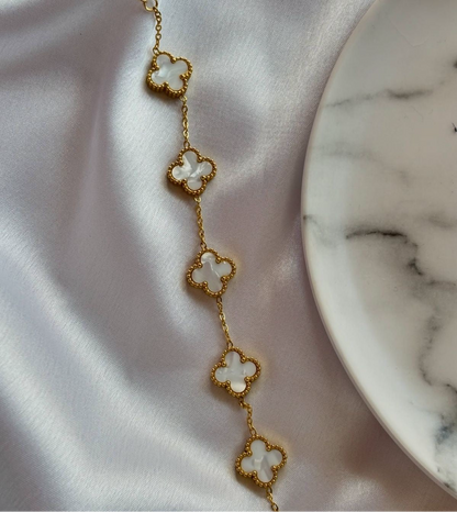 White Clover 5 motifs Bracelet