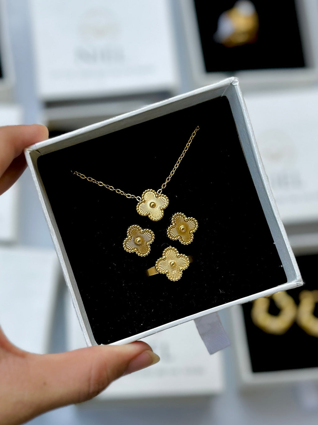 Lustre Clover Studs