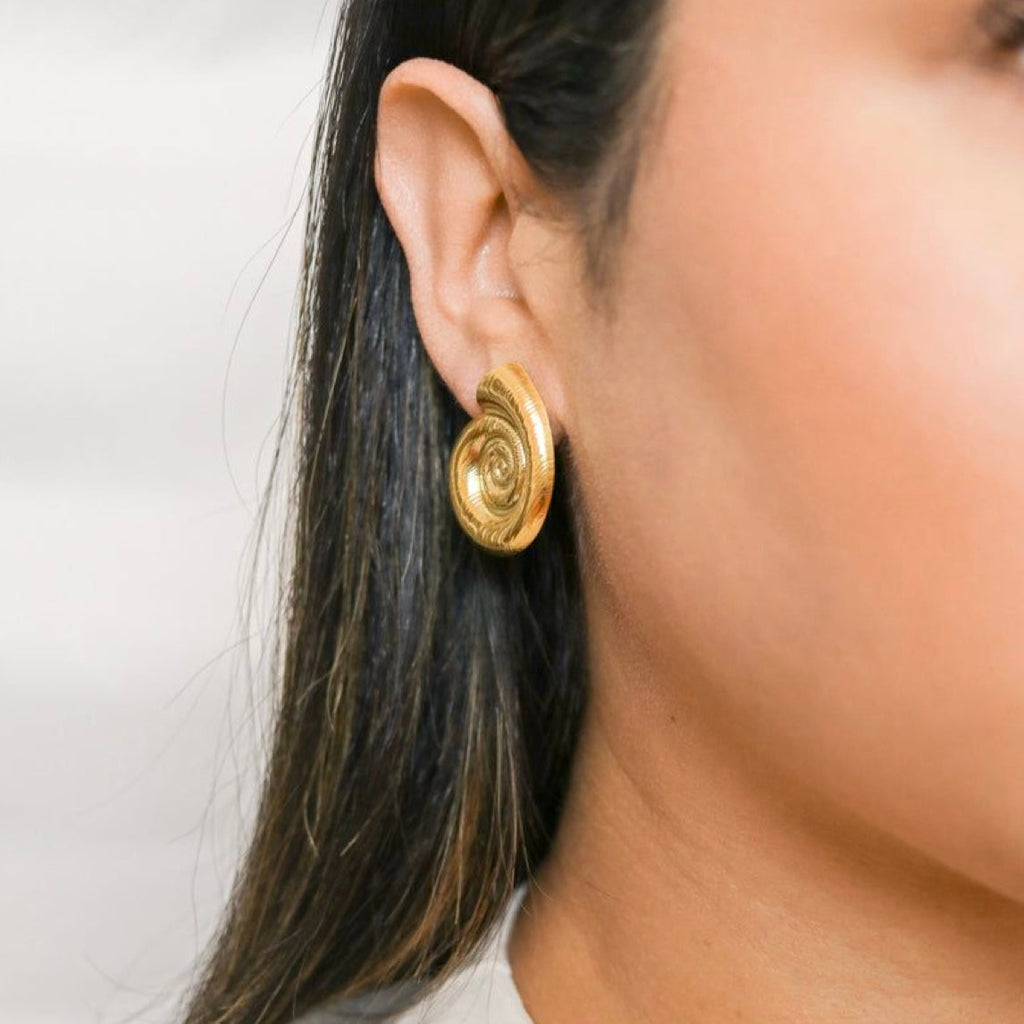 Swirl earrings-18k
