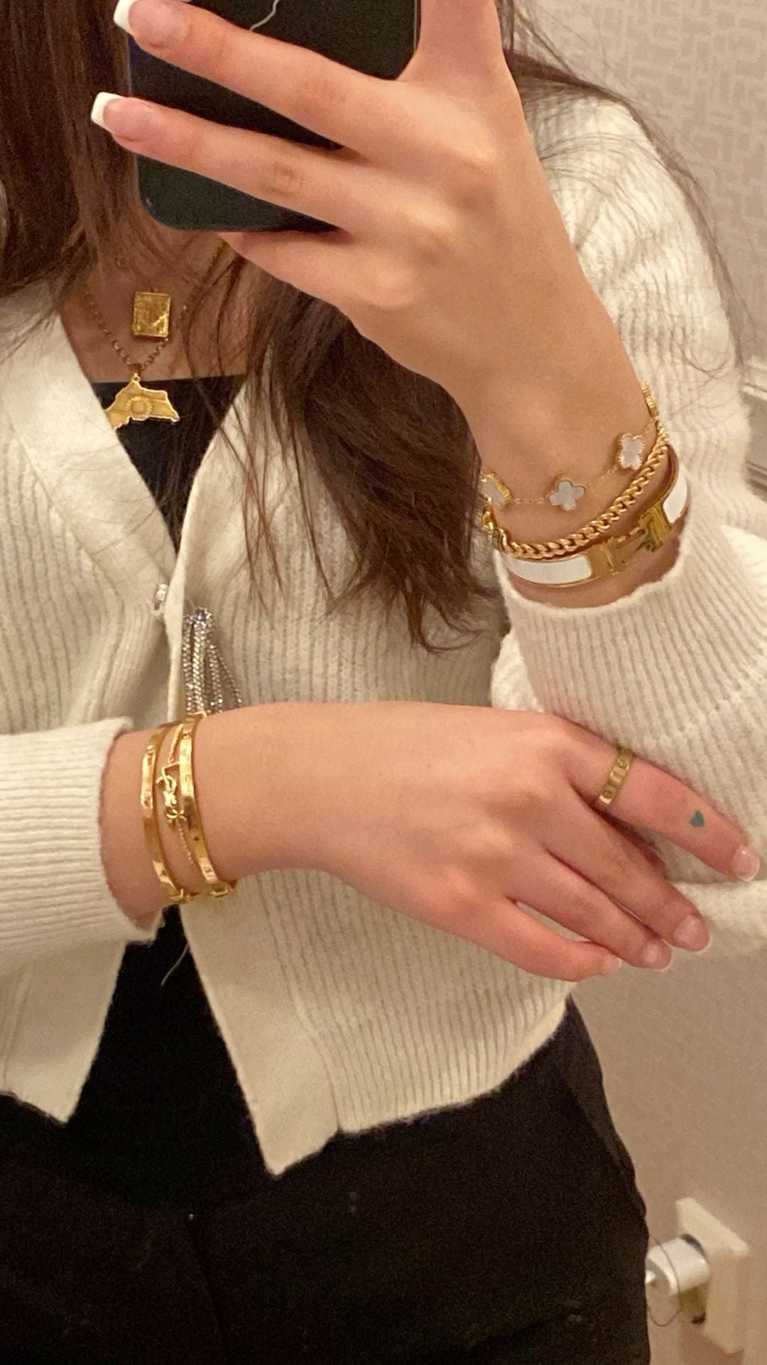 White Clover 5 motifs Bracelet