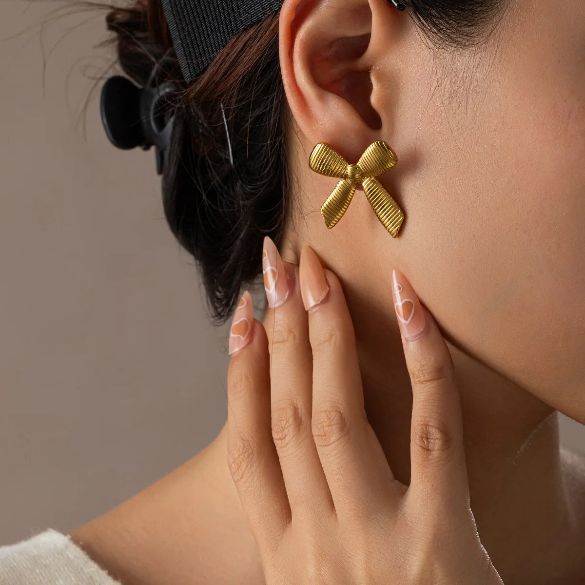 Bow earrings-18k