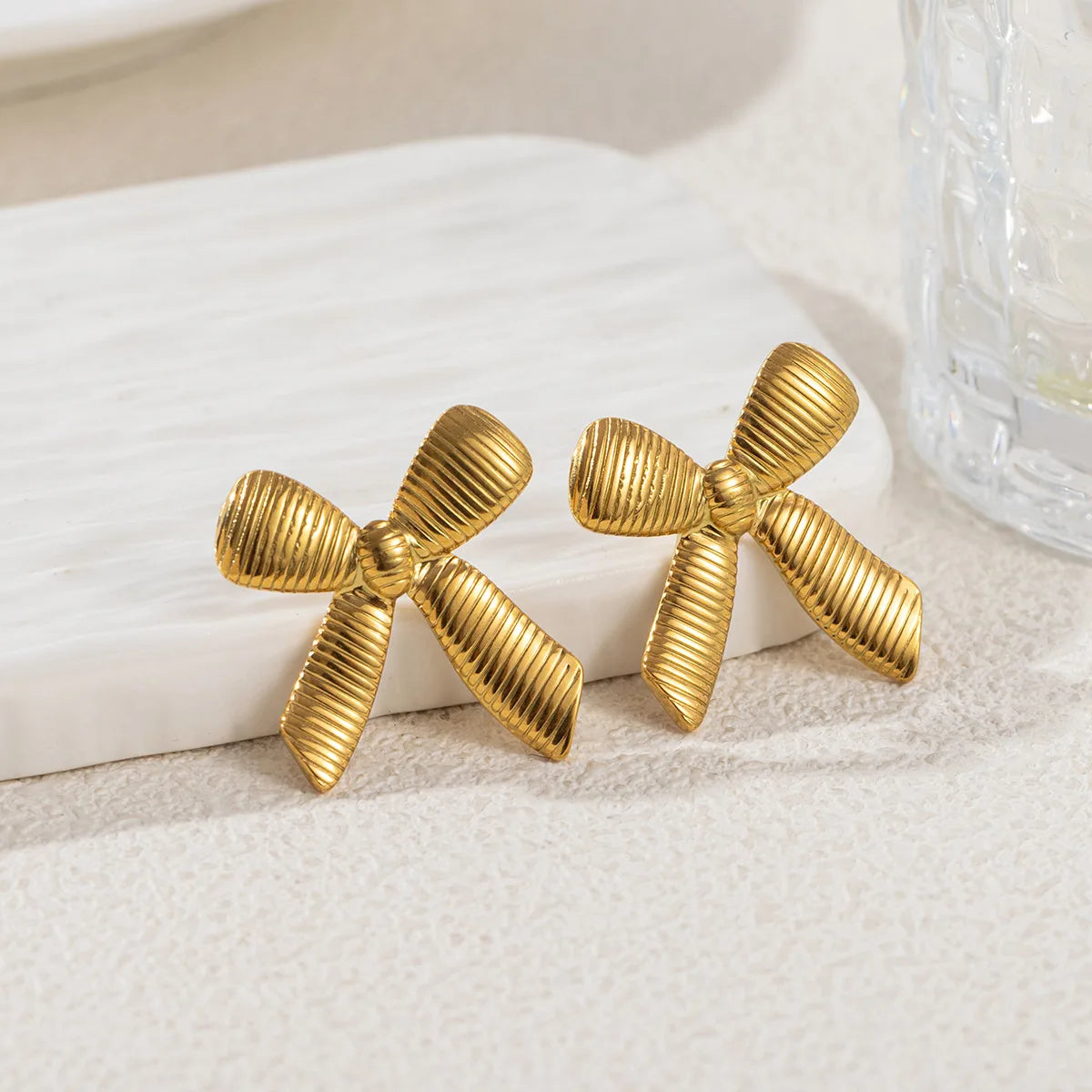 Bow earrings-18k