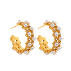 Pearl Hoops-18k