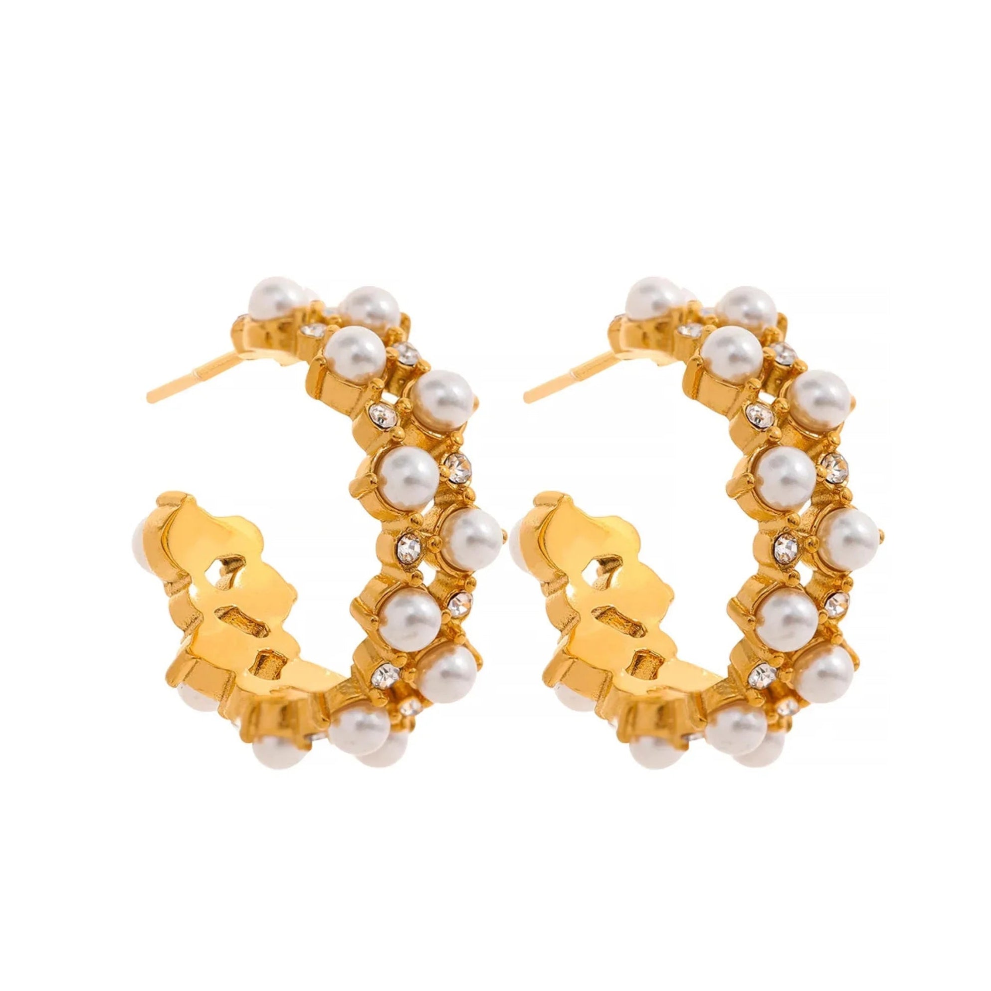 Pearl Hoops-18k