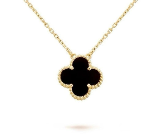 Black Vancleef Clover Necklace