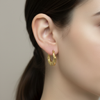 Gold Geometric Hoop Earring Editorial