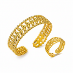 Gold Leaf Bangle & Ring Bundle Set