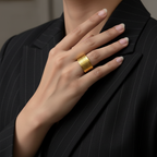 Gold Ribbed Ring Editorial