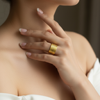 Gold Ring White Dress Editorial