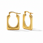 Luxury Gold Ribbed Hoop Earrings — Studio Shot